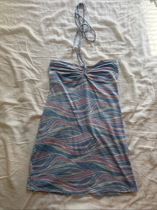 Hollister Dresses & Skirts - Hollister Pastel Wave Strapless Halter Dress